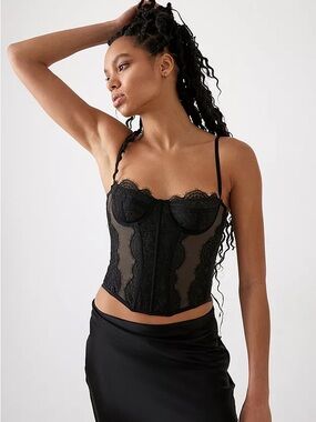 Urban Outfitters Out From Under Modern Love Corset Black